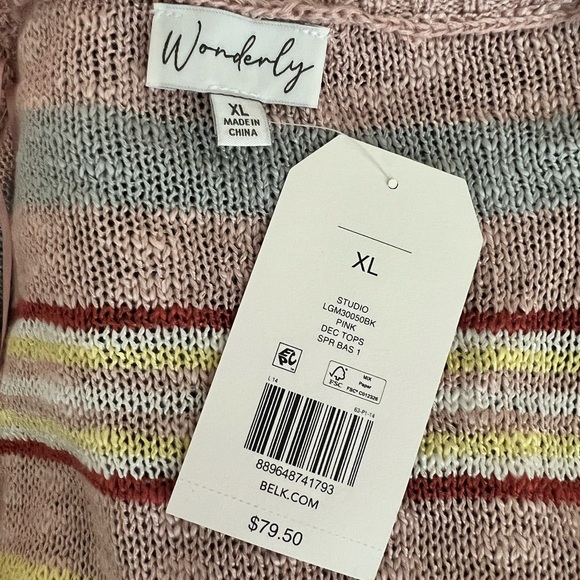 Wonderly Multicolor Striped Cardigan with Fringe - Picture 5 of 6